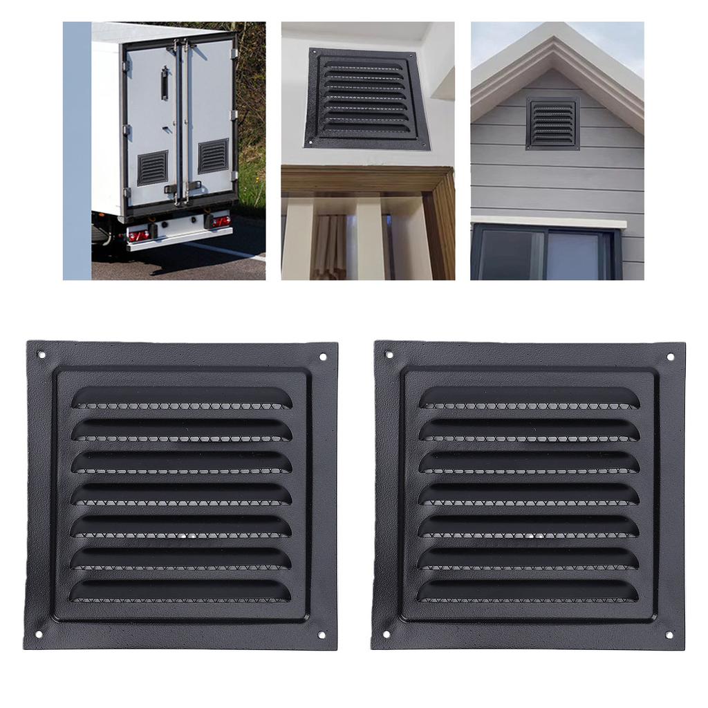 2PCS Attic Vent Aluminum Wall Vent Metal Shed Vent   Vent Louver Vent Grille with Built in Screen for Exterior Door House Garage Ceiling
