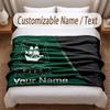 Plymouth Argyle FC Printed Flannel Blanket Custom Name Text Soft Warm Throw For Bedroom Holiday Gift