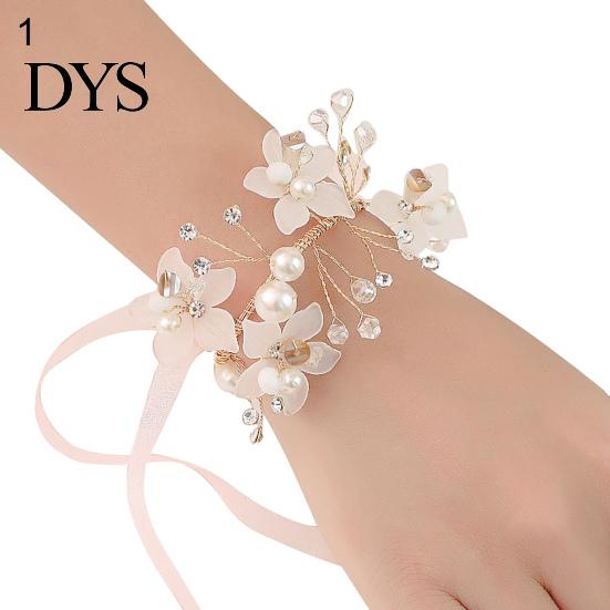 Wrist Corsage Elegant Comfortable Touch Anti-Wear Bride Bridesmaid Bracelet Flower for Wedding Engagement