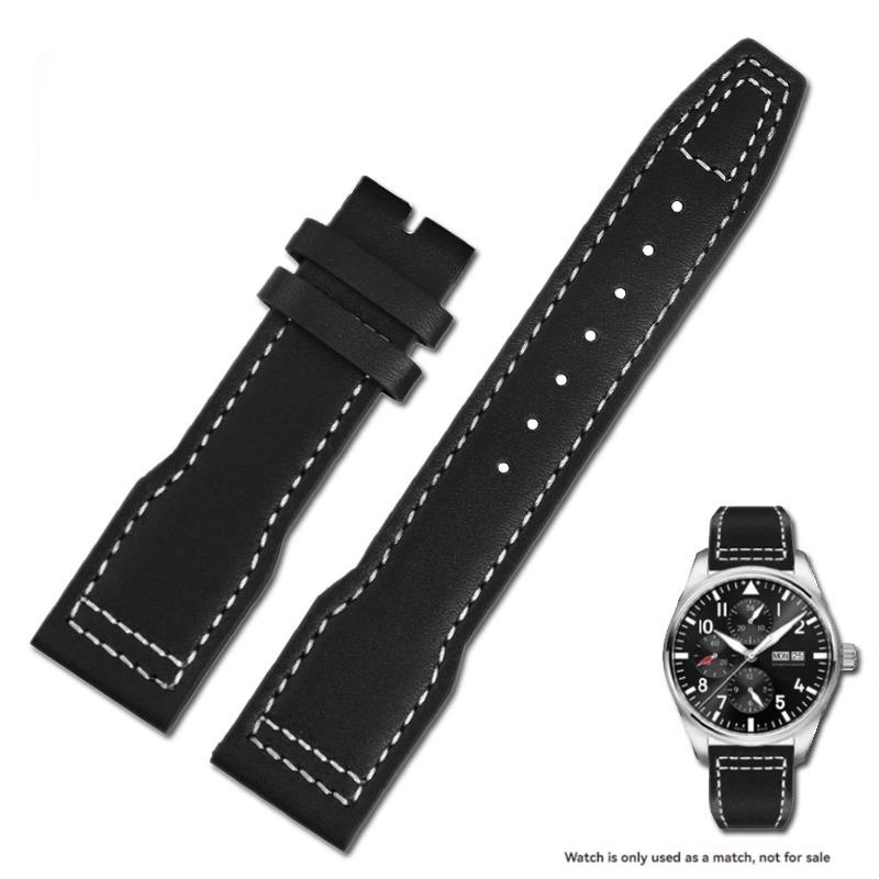 Für IWC Flieger Kleiner Prinz Mark 18 Serie Bronze Spitfire Fighter Armband 20mm 21mm Rindsleder Armband Herren Kalbsleder Armband