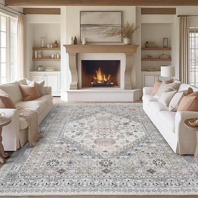 Tapete Retrô para Sala de Estar Doméstica Tamanho Grande Antiderrapante Tapetes para Porta de Entrada Fácil Limpeza Macio Decoração de Carpete para Quarto