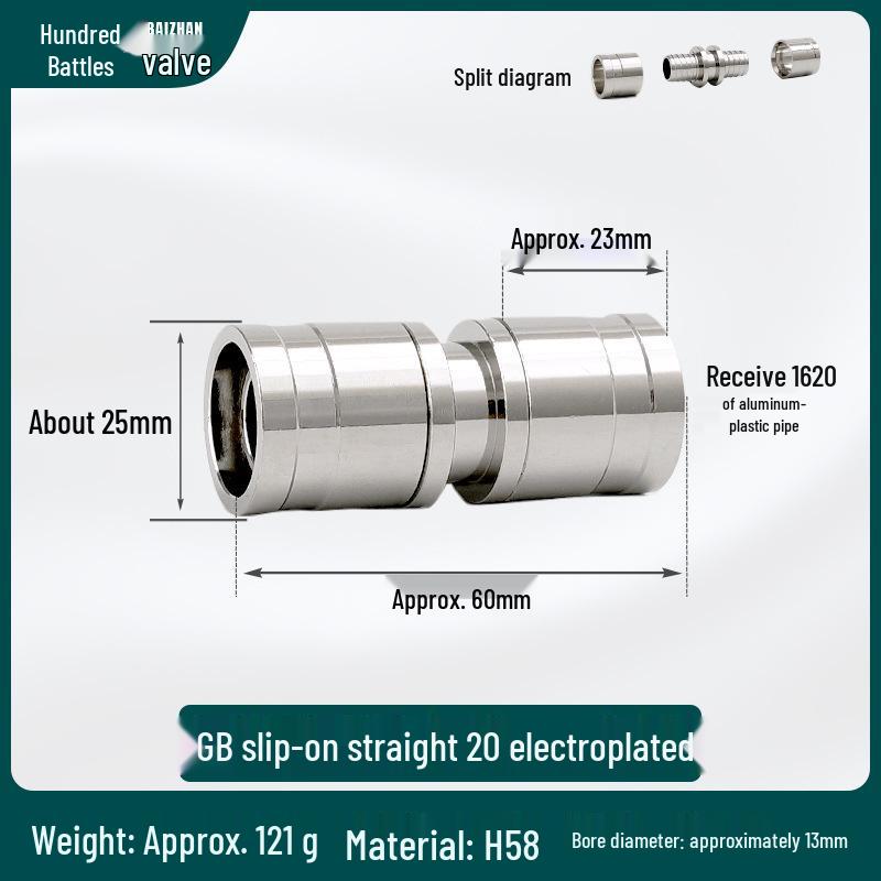 20-Pack Copper Slip-On Connectors for Geothermal and Aluminum-Plastic Pipes