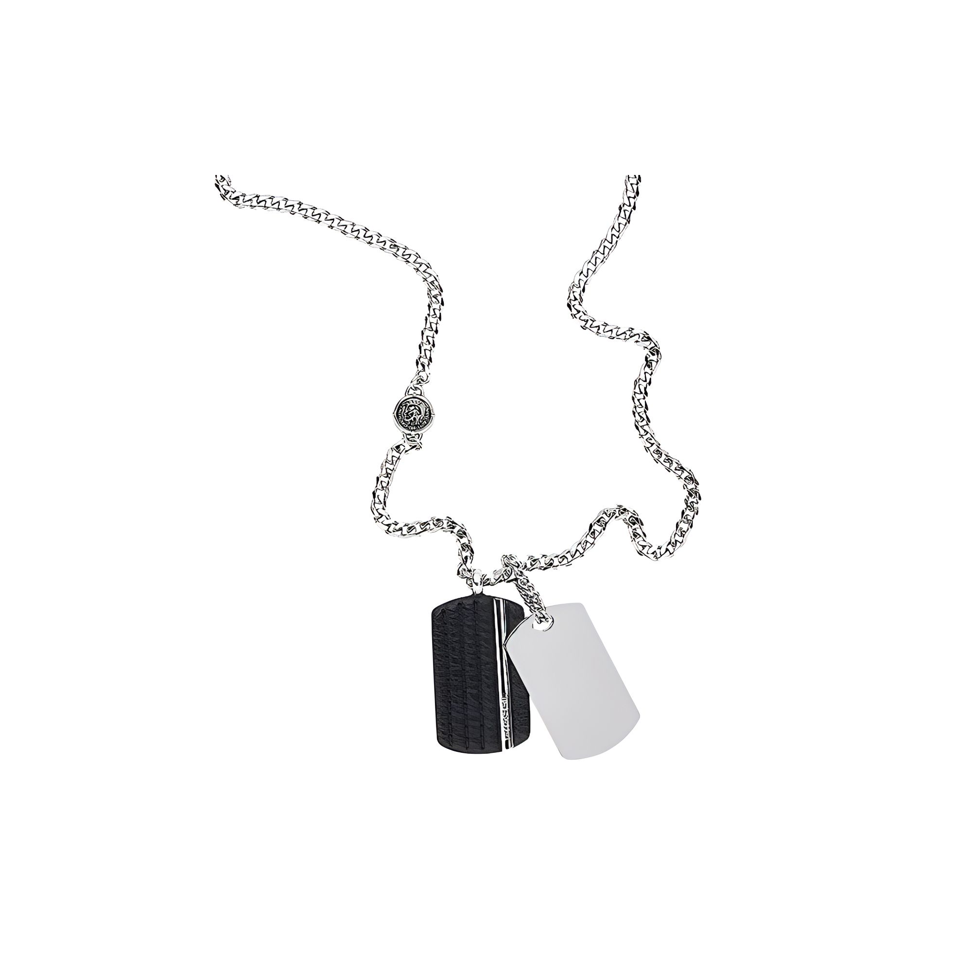 Diesel Logo Engraved Necklace Men necklace Silver DX1040040 Silver,F