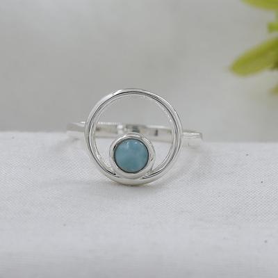 Anello in Argento Larimar, Gioielli Fatti a Mano in Argento Sterling 925, Regalo Per Lei, Anello Argento da Donna Ar8925