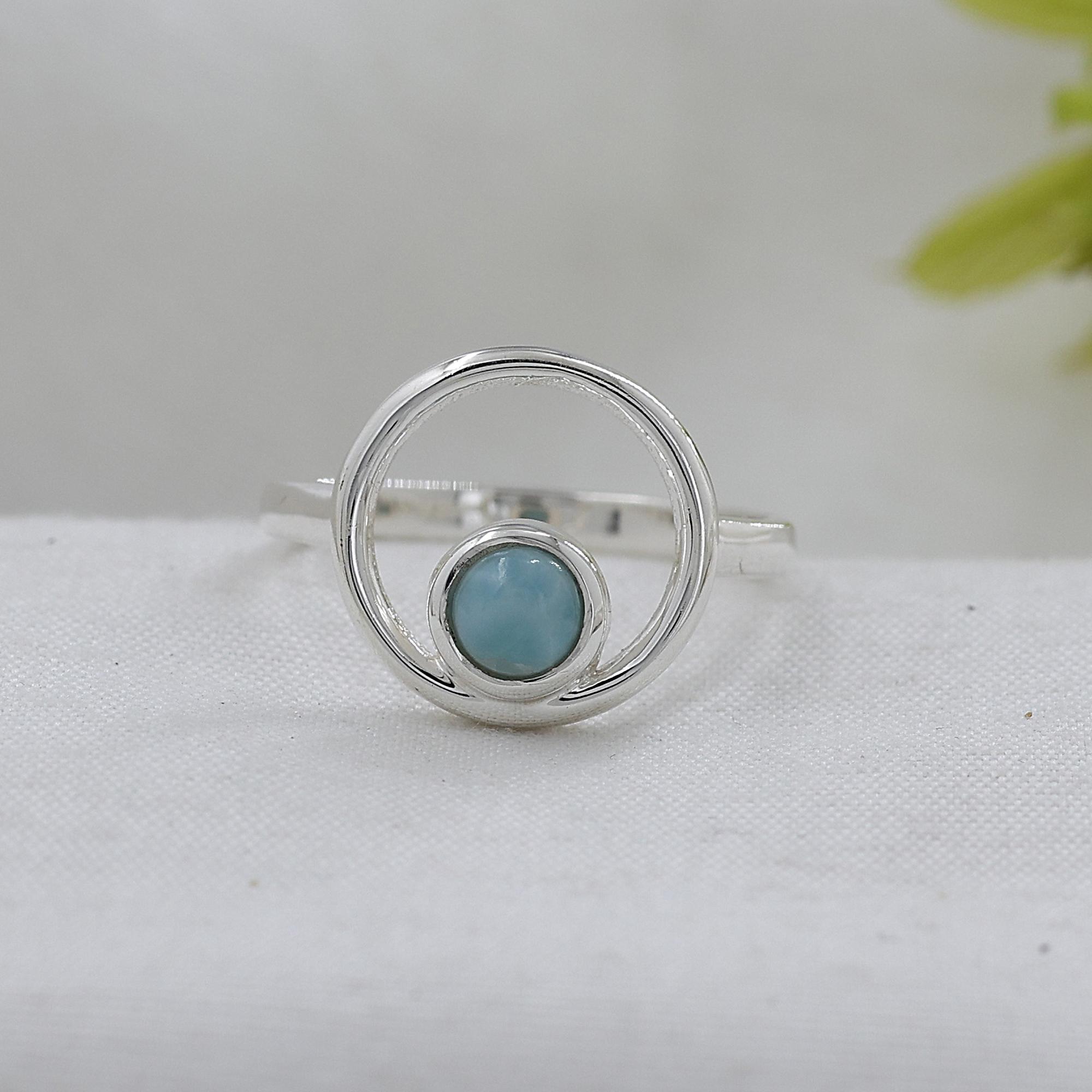 

Серебряное кольцо с ларимаром, Ювелирные изделия ручной работы из стерлингового серебра 925 пробы, Подарок для нее, Серебряное женское кольцо Ar8925 12 синий