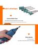 Green Rubber Grinding and Polishing Head - 3mm Head with 4/5/6/8/10/12mm Cylindrical Options for Electric Grinder.