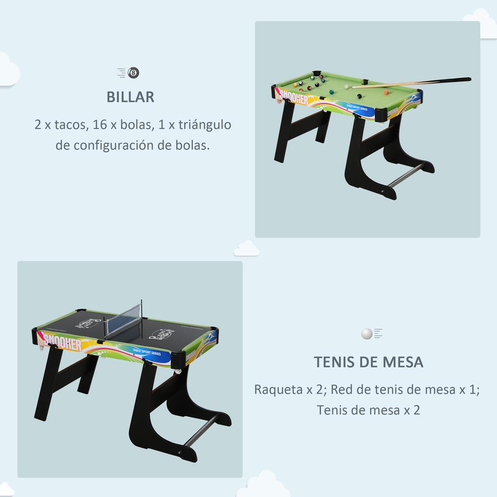 Multi-Game Table, 4-in-1 Folding Mini, Foosball, Hockey, Billiards, Ping-Pong, 86.5 x 43.5 x 64 cm