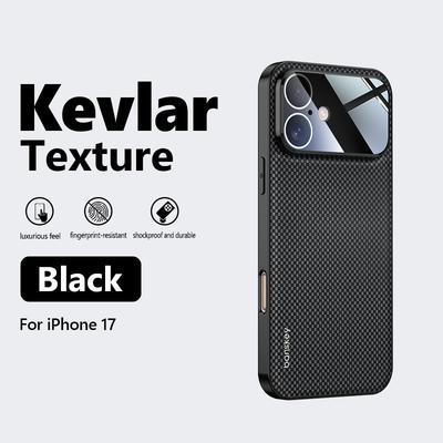 Fashion Carbon Fiber Kevlar Texture Phone Case For iPhone 17 Air 16 15 14 13 Pro Max Frosted Anti Slip Full Frame Bumper Cover