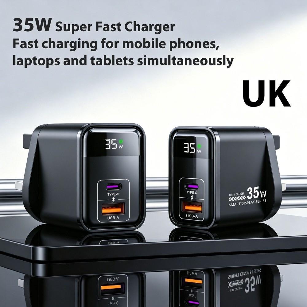 Digital Display Phone Fast Charger Fast Charging Phone Power Adapter  Wall Plug