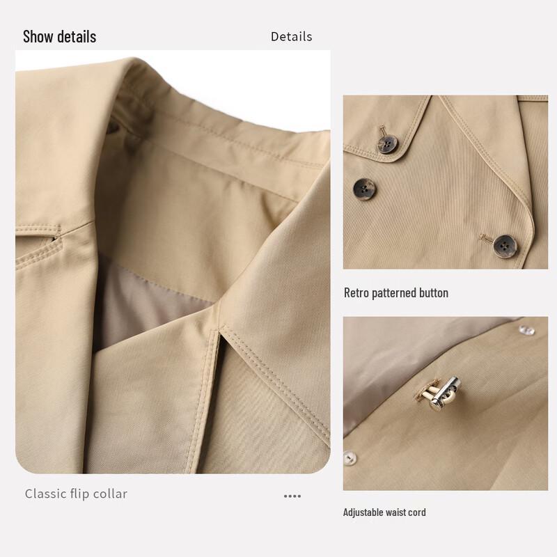 Elegant British Style Waist-Cinching Short Trench Coat