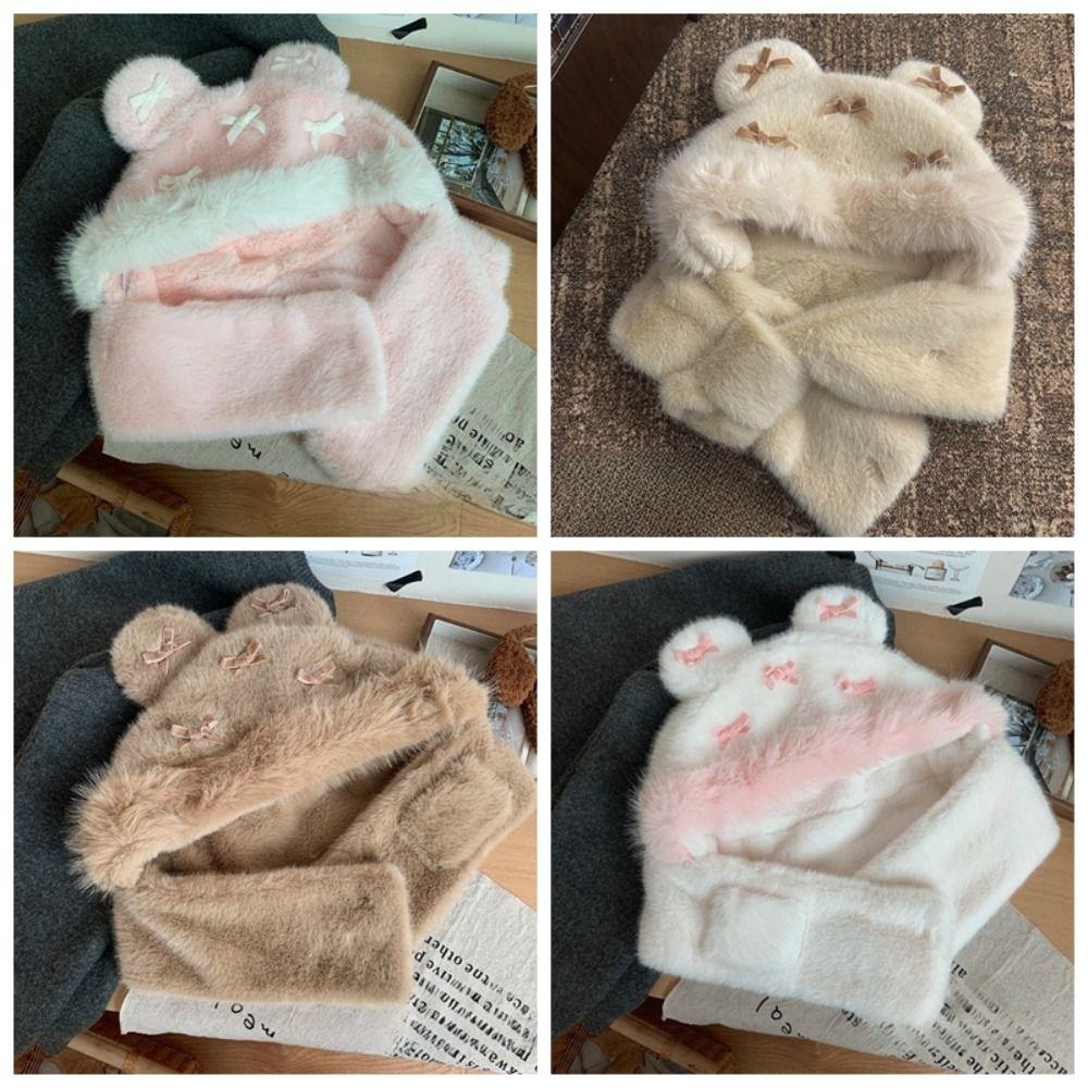 Ear Protection Bow Ear Protection Hat Thickened Lei Feng Cap Balaclava Hat  Female/Girls