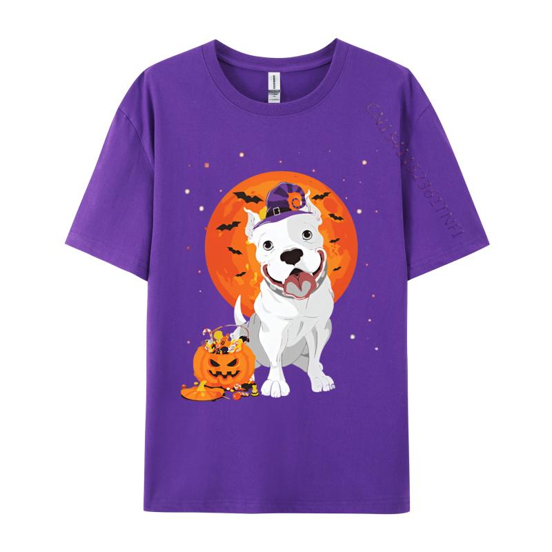 Pitbull Halloween Kostüm Kürbis T-Shirts Druck T-Shirts Herren Freizeit Große Größen Oversize Bedrucktes T-Shirt