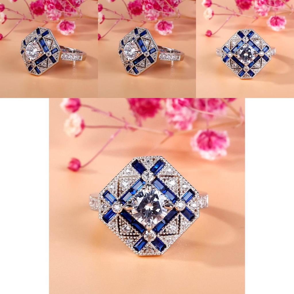 Exquisite White Gold Filled Women Jewelry Cz Wedding Engagement Rings For Special Occasions