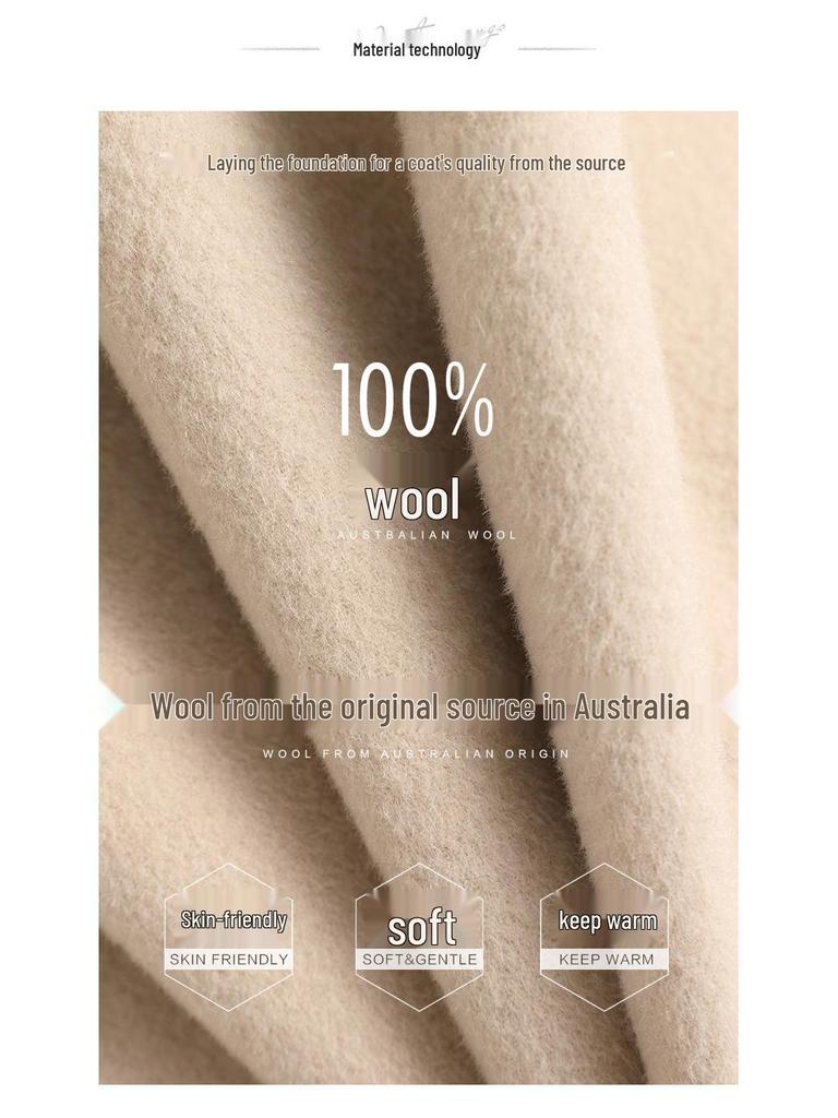 2024 Autumn/Winter Women's Long Double-Faced Wool Coat - Over-the-Knee, Slimming, High-End Wool Blend.