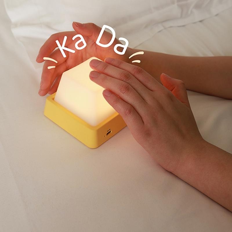 Funny Keyboard Key Night Light Bedroom Ornament Sleep Bedside Lamp Decoration Rechargeable Sleep Night Lamp Enduring