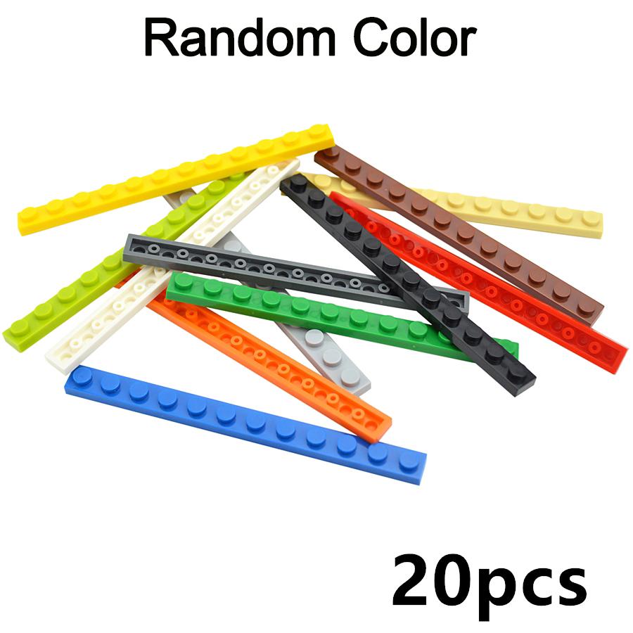 20Pcs MOC Thin Bricks 60479 Plate 1x12 Dots Model Building Blocks Bulk Colorful Parts DIY Educational Technical Classic Kid Toy