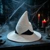 Halloween Party Color Blocked Knit Witch Hat Dark Style Cosplay Hat