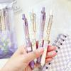 4pcs Little Daisy Gel Pens Set Fresh Flower 0.5mm Ballpoint Quick Dry Black Color Ink for Writing