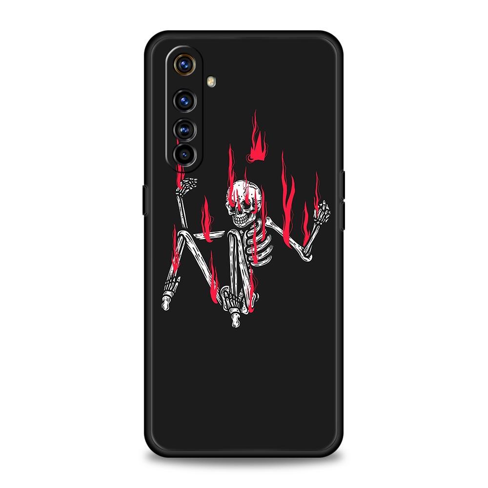 Skeleton Skull Case For Realme C67 C63 C55 C53 C35 C25 C21 GT 2 3 5 6 10 11 12 13 Pro Plus 5G Soft TPU Phone Cover Fundas Capas