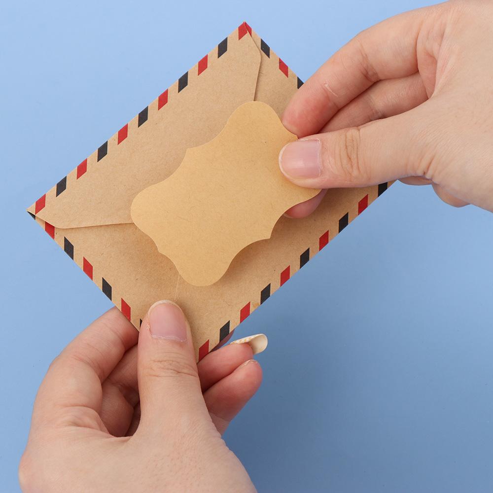 Gift Candy Tags Creative Self Adhesive Packaging Seals Kraft Paper Blank Sticky Labels Stickers