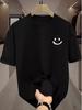 Unisex Black Ice Silk Hong Kong Style Summer T-Shirts - Trendy & Simple Short-Sleeved Tops for Couples