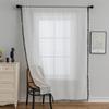 1PC LOZUJOJU Boho Geometric Herringbone Sheer Curtain with Tassels, Light Filtering Tulle for Living Room Bedroom Home Decor