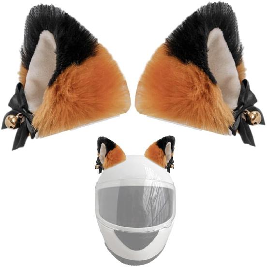 1 Pair Cute Cat Ears Helmet Decorations Helmet Accessories Plush Helmet Ears Helmet Horns Helmet Embellishments