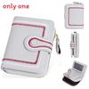 Womens Short Wallet With Zipper Closure And Embroidered Design For Daily Use
