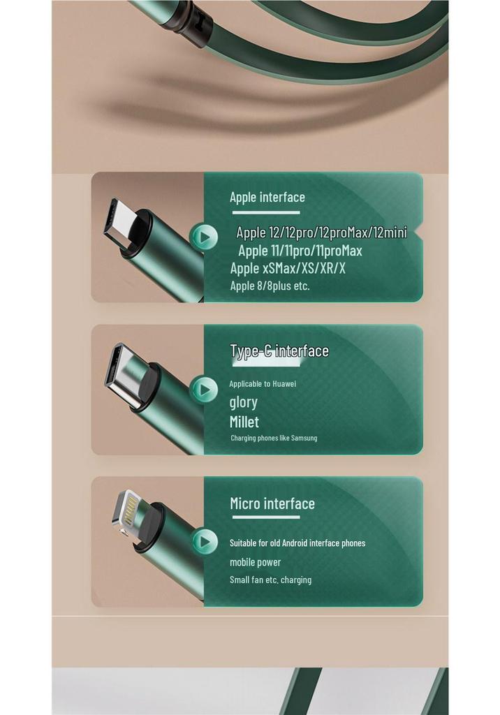 Universal Three-in-One Multi-functional Charging Cable with Customizable LOGO