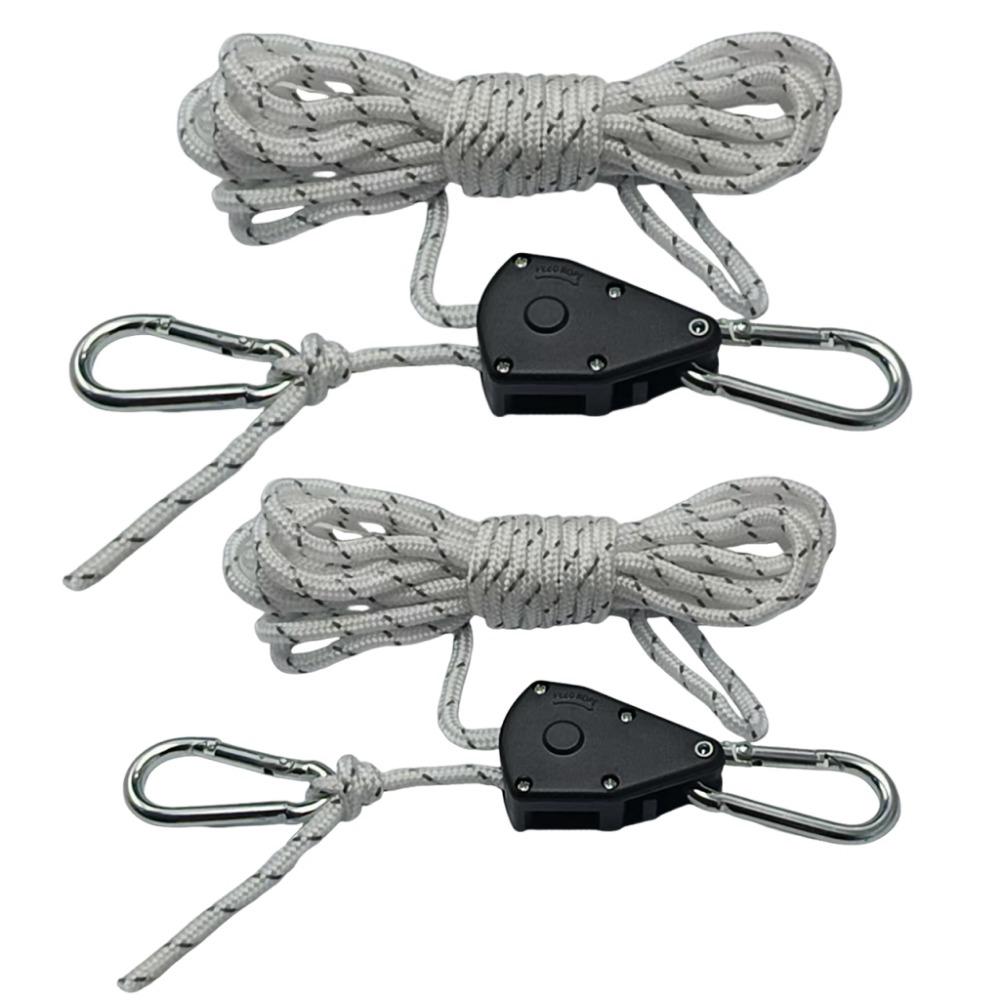 

2Pcs Adjustable Tent Rope Hanger Pulley Hook Reinforced Metal Gear Tarp Tie Down Canopy Shelter белый