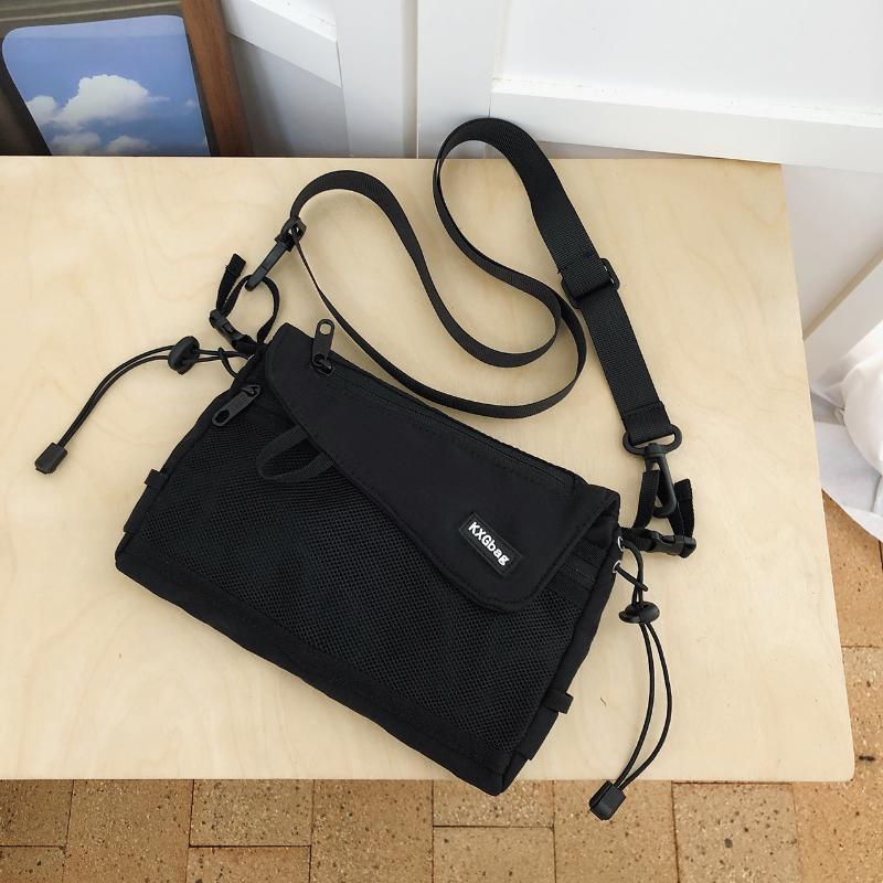 Unisex Urban Outdoor Crossbody Sling Bag Mesh Panel Casual Daypack For Daily Commute Short Trips Street Carry