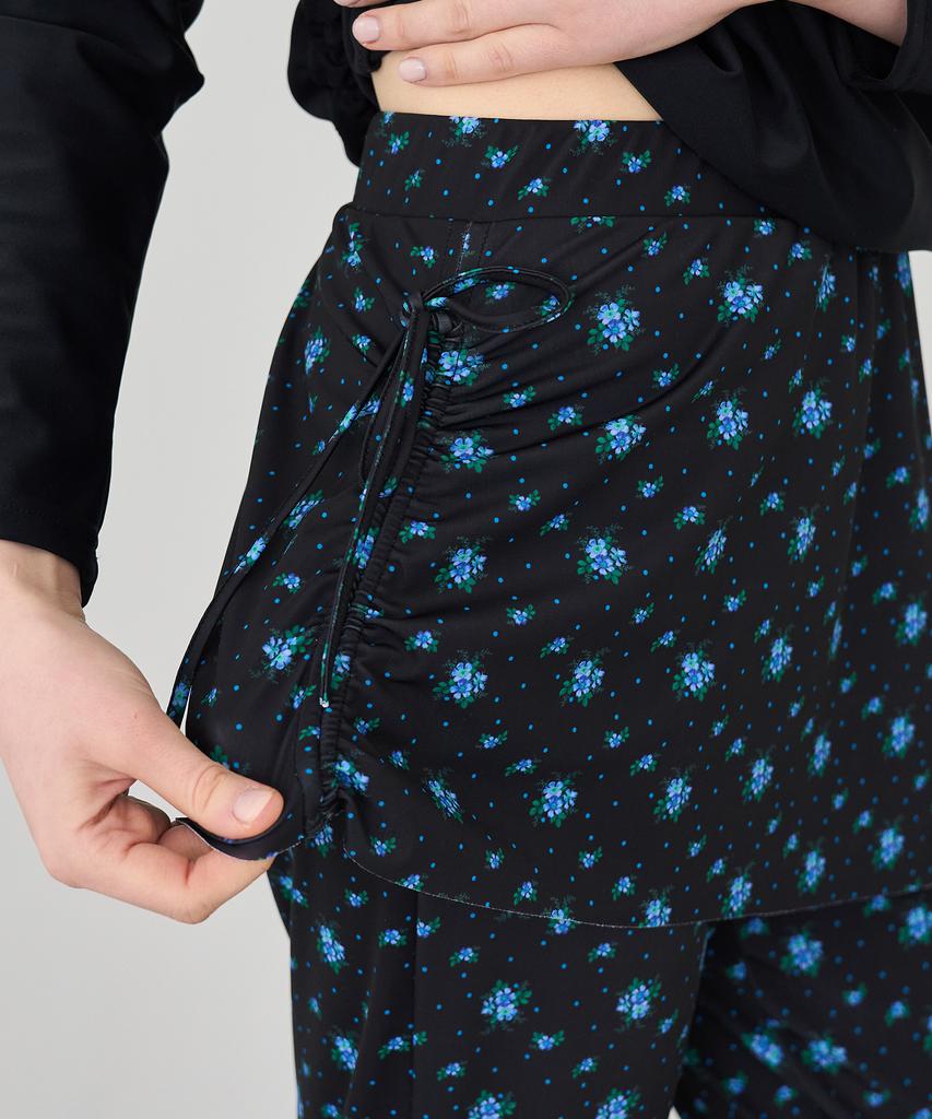 Bonide [Set] Skirt Leggings Rash Guard Set Flower Black