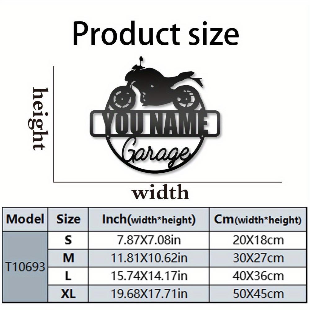 Metal Sign Bike Garage Wall Decor Personalized Nameplate Housewarming Gift S