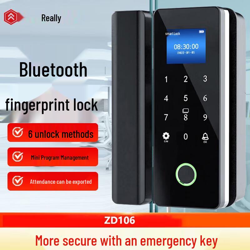 Realand ZD106 Bluetooth Fingerprint Smart Glass Door Lock