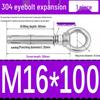 304 Stainless Steel Expansion Bolt with Ring Hook, M6/M8/M10/M12.