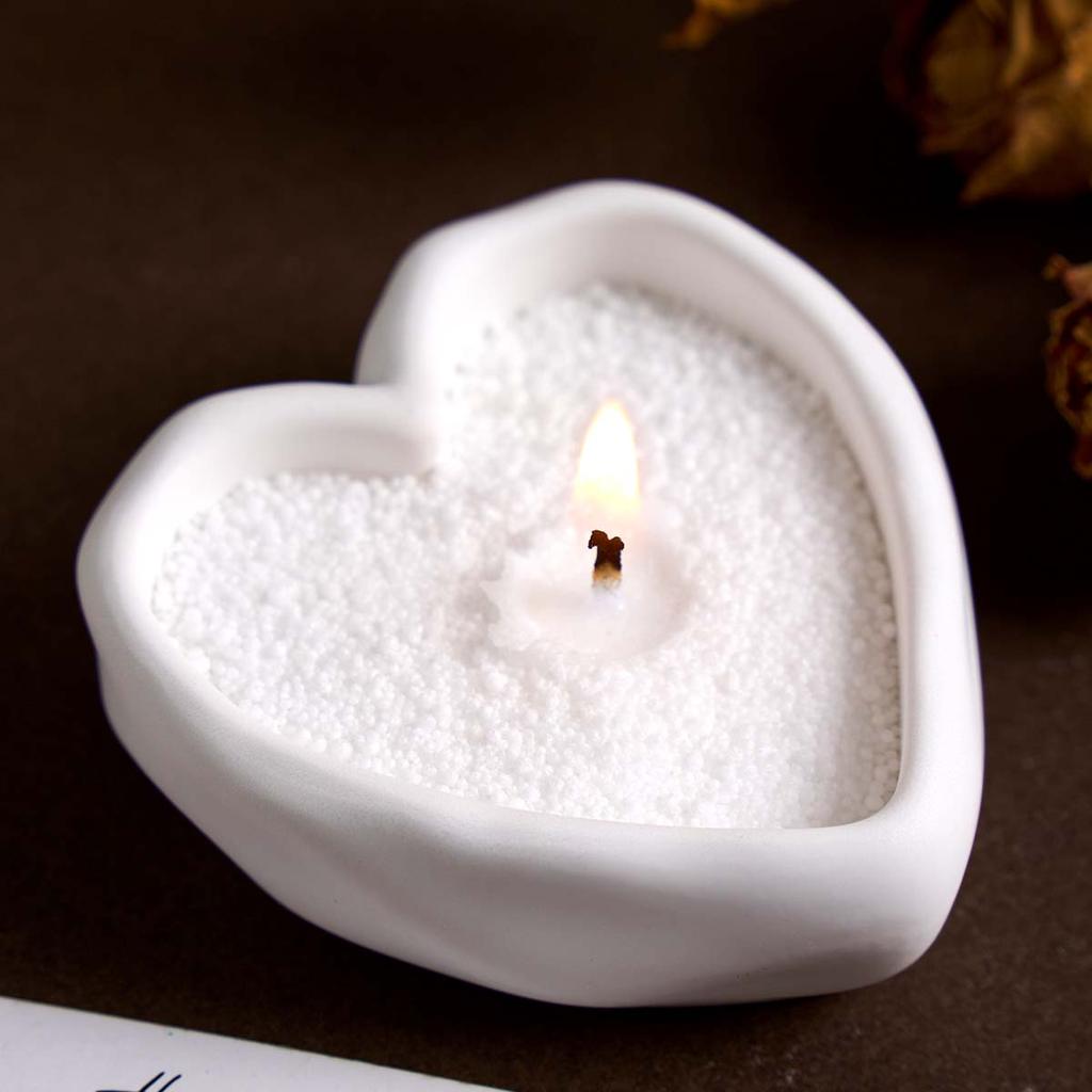 Herzform Kerzenschale Silikonform DIY Unregelmäßiges Herz Kerzengefäß Gipsformen Harz Aufbewahrungsbox Handwerk Herstellen Heimdeko