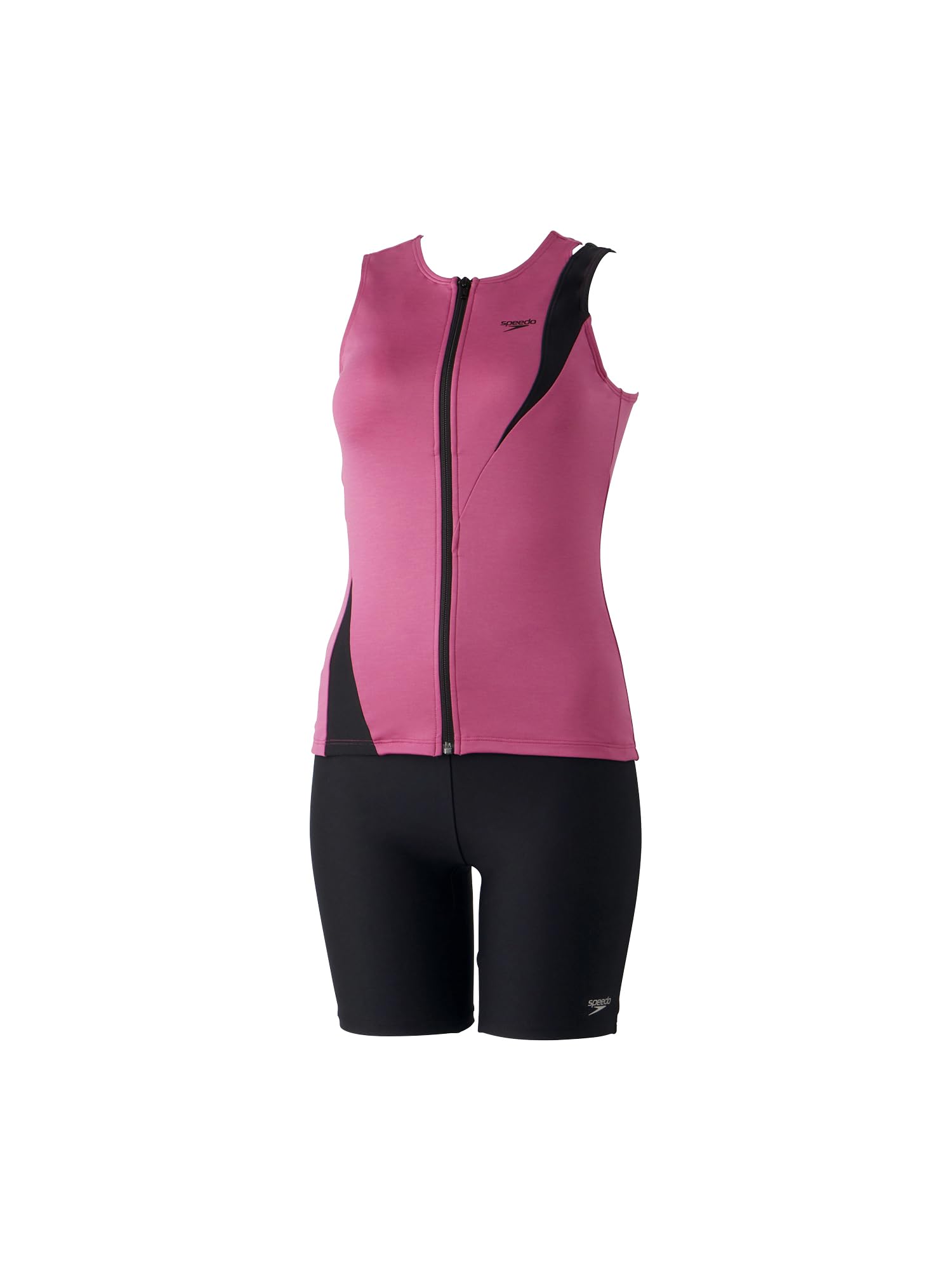 

Fitness Swimsuit Diagona Zip Pro Separates SFW32410 Hot Mauve M [Speed] Women s