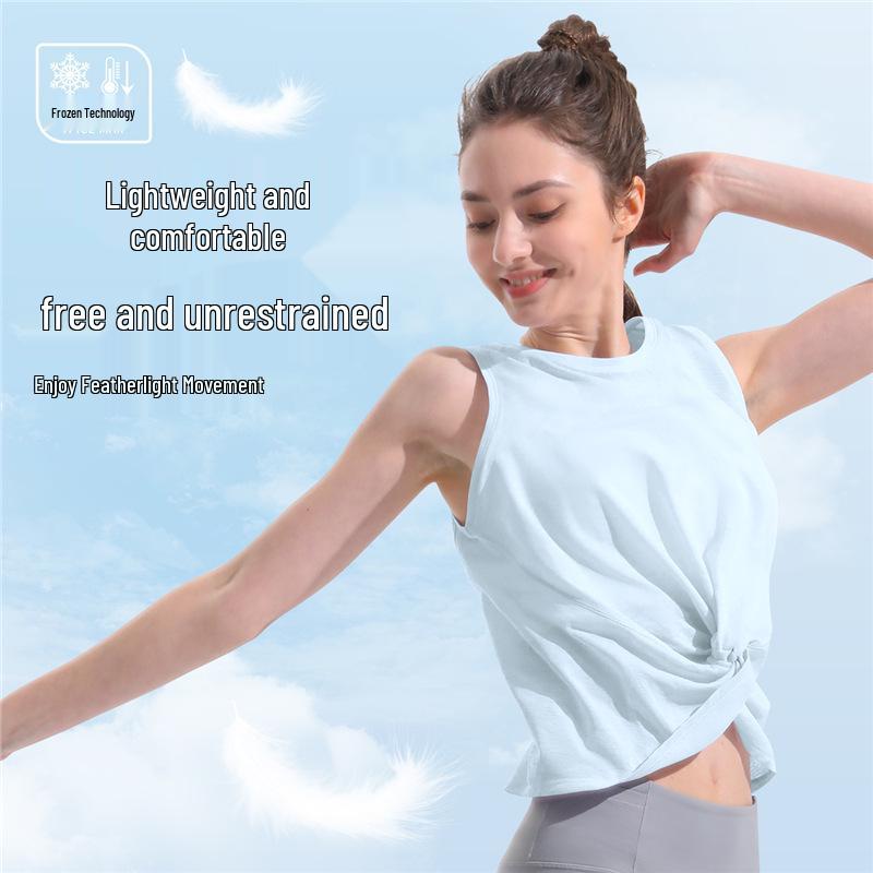 

Women s Breathable Mesh Sleeveless Yoga & Running Cover-up Shirt Small синій