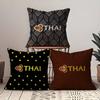 Thai Airways International Pillow Case Comfort Sofa Bed Silky Elegant Invisible Zipper Custom Decorative Cushion Cover