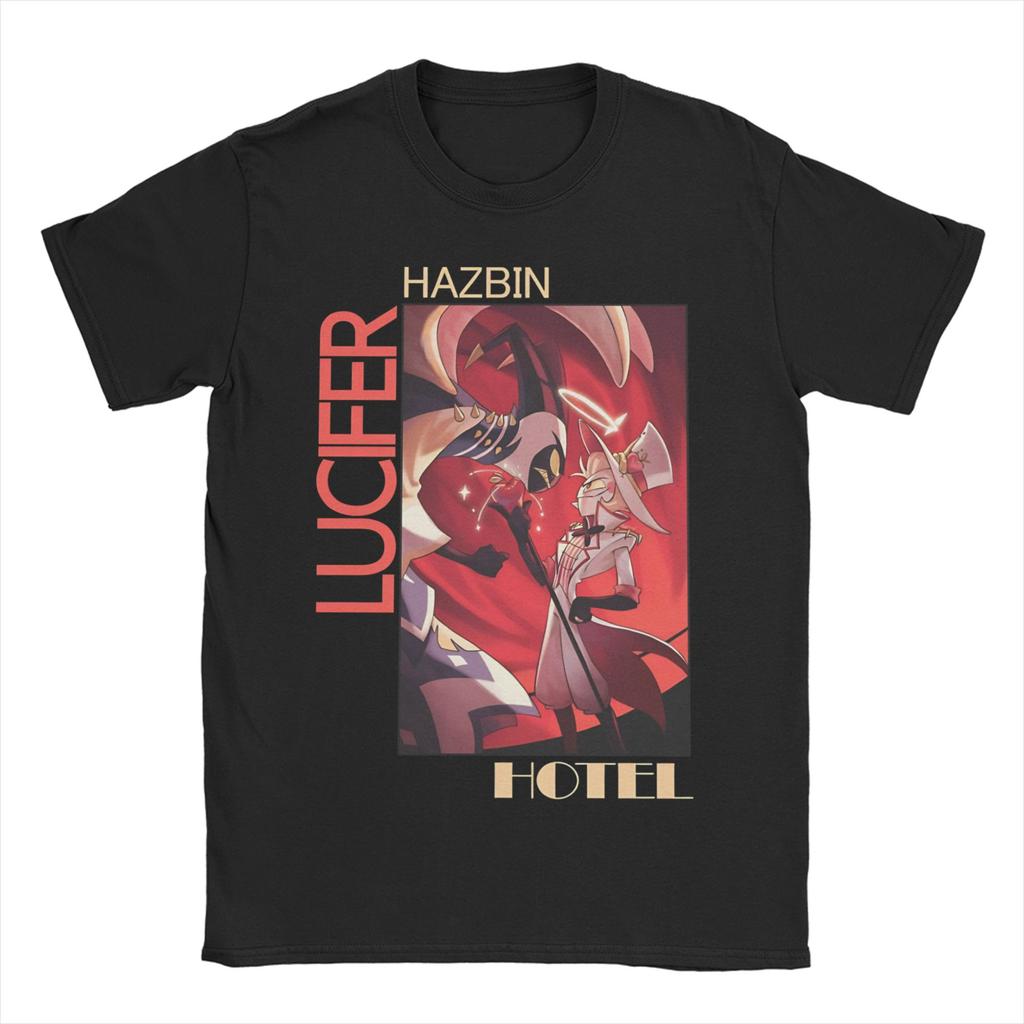 Vox Hazbined Hotels Men Women T Shirt Black Comedy Humor Tee Shirt Short Sleeve TShirt 100 Cotton Printed Clothing