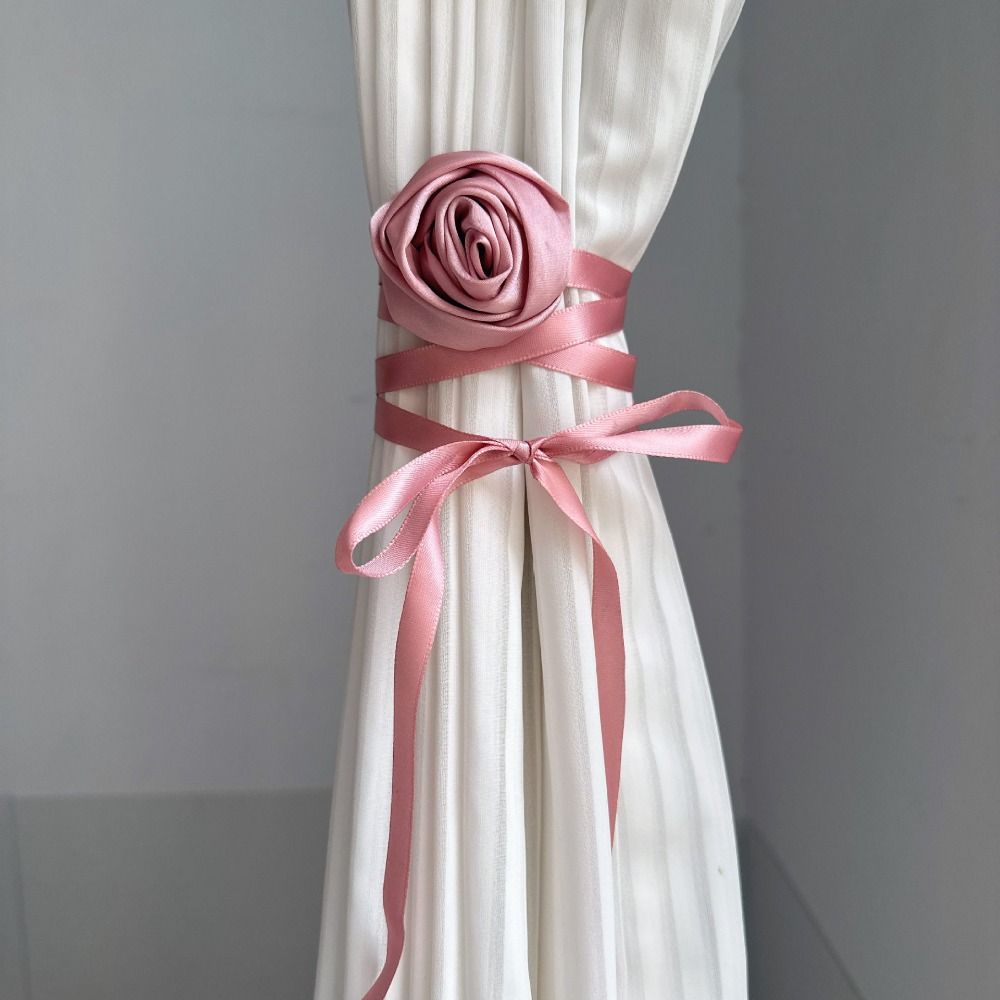 2PCS Multi-function Rose Curtain Tieback French style Curtain Straps Ribbon Curtain Buckle Gift