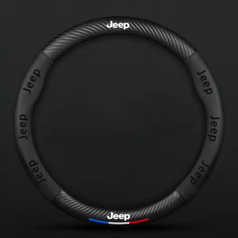 

Для автомобиля Jeep Чехол на руль Дышащий Противоскользящий Авто Декор Для Jeep Grand Cherokee wk2 Wrangler Ремешок Gladiator