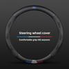 Carbon Fiber Leather Car Steering Wheel Cover For Ford ST Line Focus Mustang Fiesta Puma Ranger Kuga MK7 MAX F150 Mondeo Escape FE7
