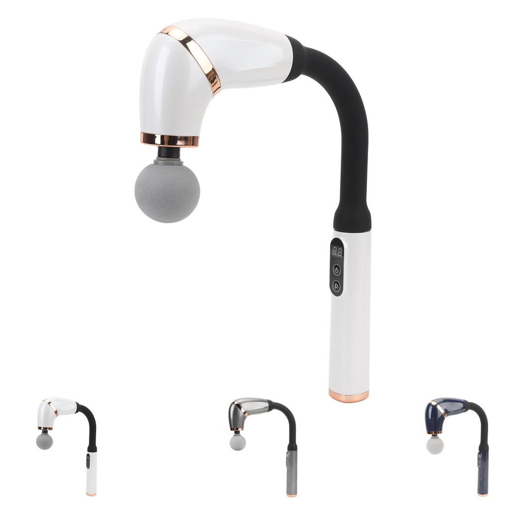 Massage Gun with Extension Handle U Shaped Deep Tissue 4 Massage Heads 6 Speed Levels Percussion Mas