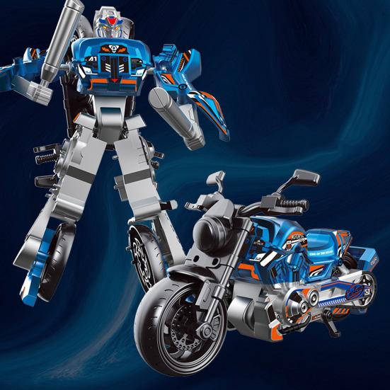 Transforming Robot Motorcycle Toy Movable Joints Educational Transformable Motorbike Deformation Robot Model Toddlers Boys Birthday Gift