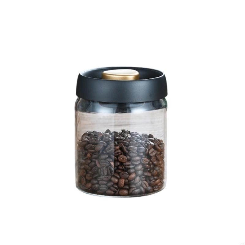 Portable Coffee Bean Container Leakproof Press Vacuum Seal Glass Jar For Travel Kitchen Storage HX6C