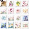 Fashionable Luxury Home Decor Office Seat Cushion Cover Owl Floral Plant Pattern Printed Throw Pillow Cover