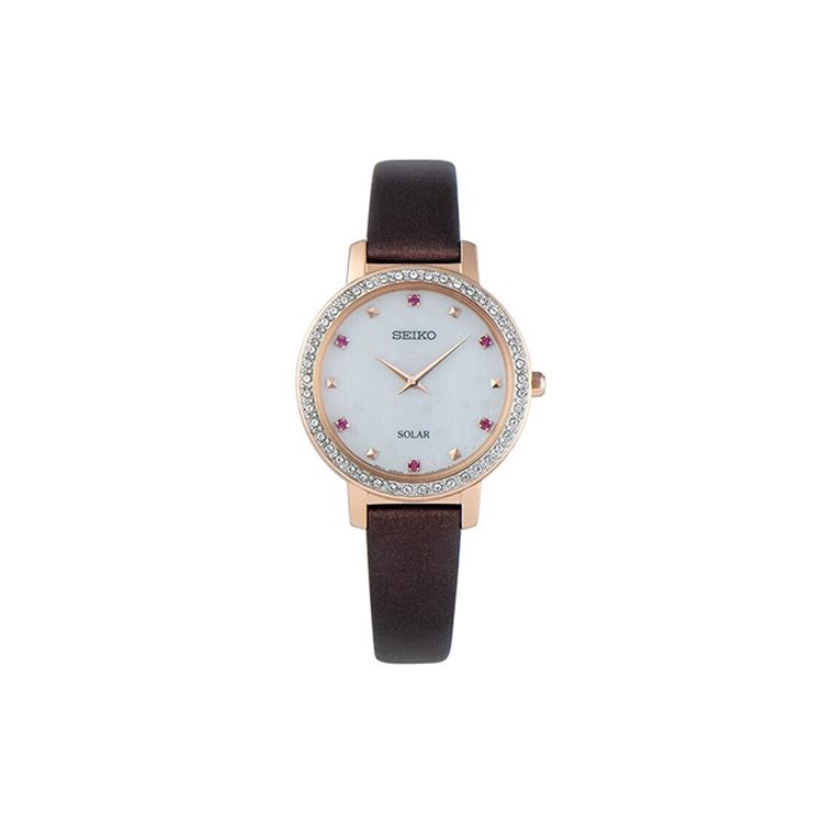

Seiko Quartz Pair Series Clover Pattern Dial Diamond Womens Watch Women watches White SUP450P1 SUP450P1