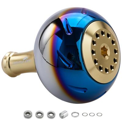 HEIGHTEN 45mm Power Reel Kurbelknauf 4 Farben Shimano B Typ Daiwa L Größe Universal Aurora Serie (Gold) (723)