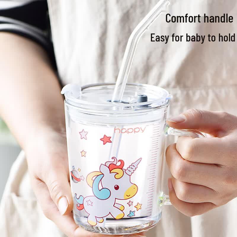 Dr. Ma Unicorn Glass Baby Milk Sippy Cup